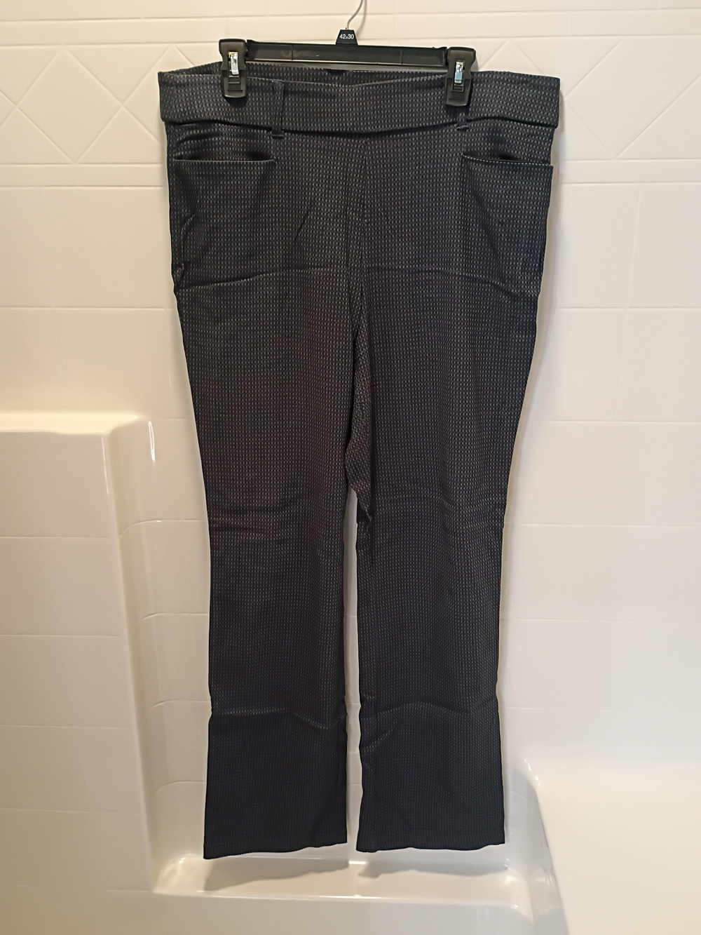 Maurices Women’s Blue Subtle-Print Boot Cut Pull On Pants XL